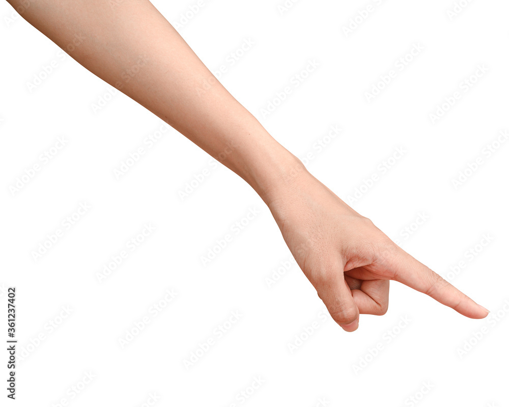 Hand touching or pointing to something Hand touching or pointing to something
