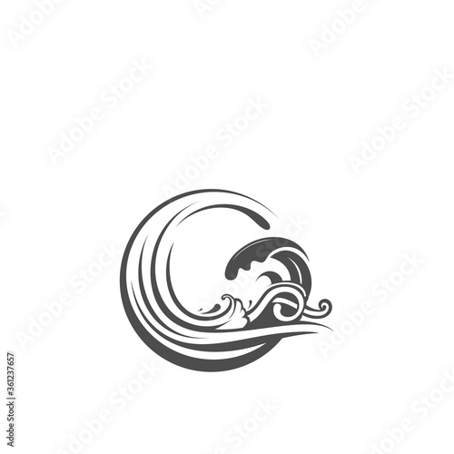 Sea wave logo design silhuette