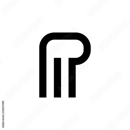 PM or MP letter logo design vector