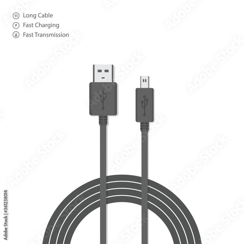 Vector design smartphone charger cable isolated white background