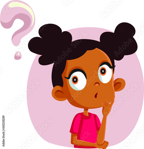 Cute Girl Asking Questions Vector Character