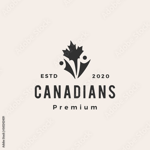 canadian people hipster vintage logo vector icon illustration