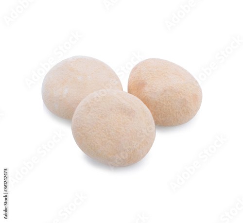 Ball of raw dough isolated over the white background