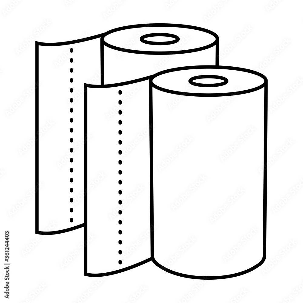 Disposable paper towel line art icon for apps and websites Stock Vector ...