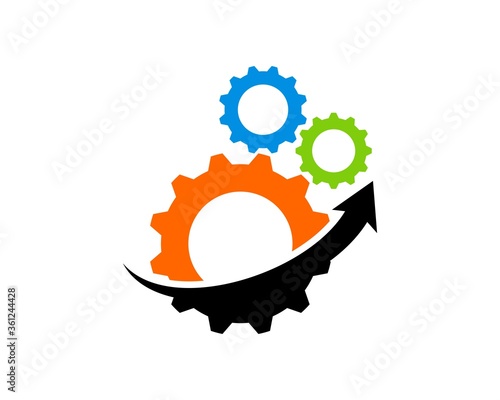Gear engineering with arrow up