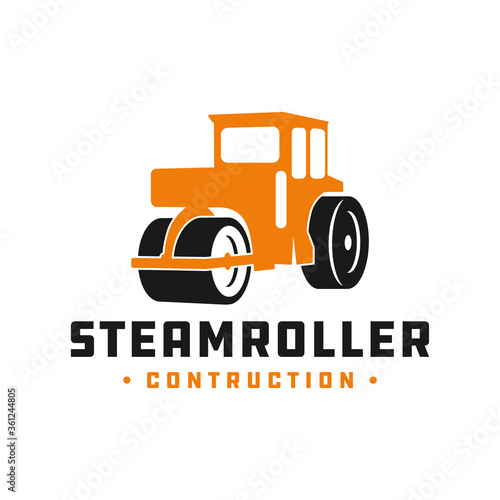 steamroller construction tool logo