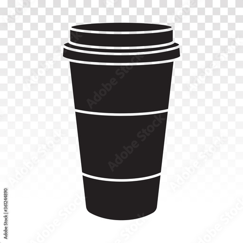 Disposable coffee paper cup flat icon for apps and websites