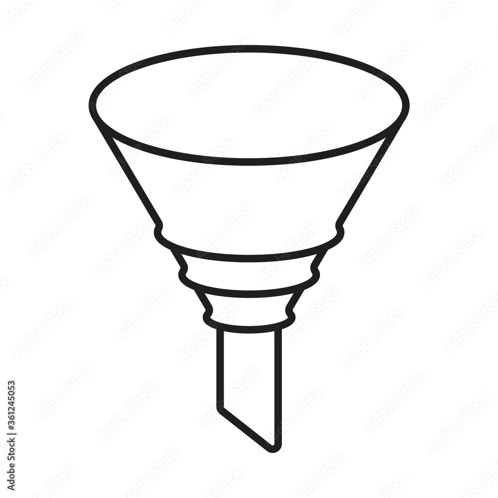 chemical filter funnel line art icon for apps and websites Stock Vector