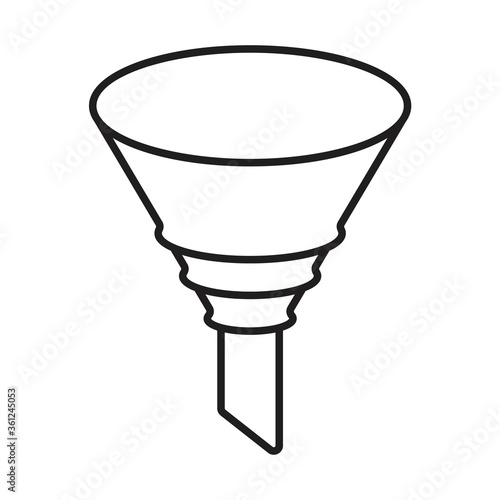 chemical filter funnel line art icon for apps and websites