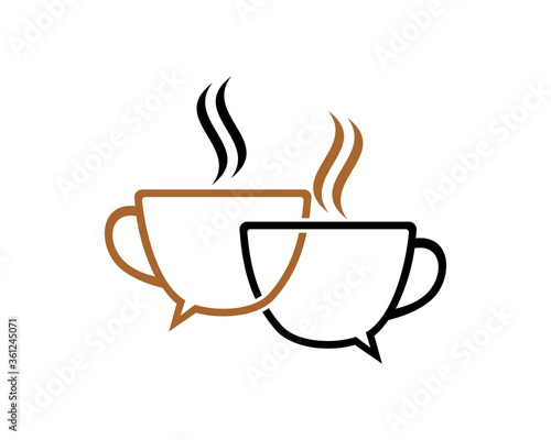Bubble chat with coffee cup connection