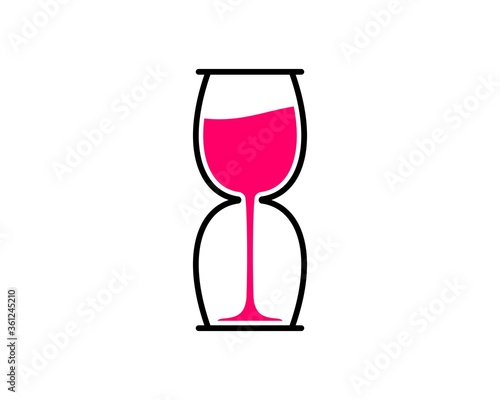 Hourglass with wine inside