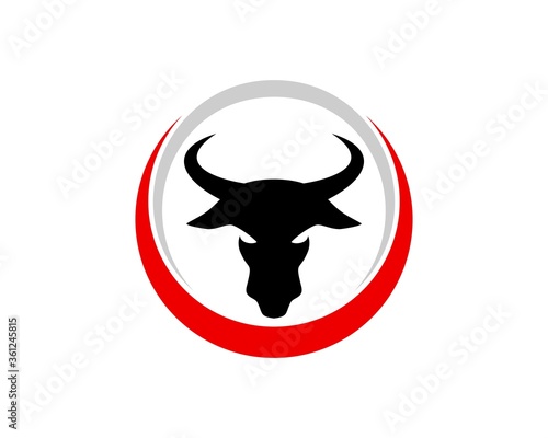 Bull head silhouette inside the circle