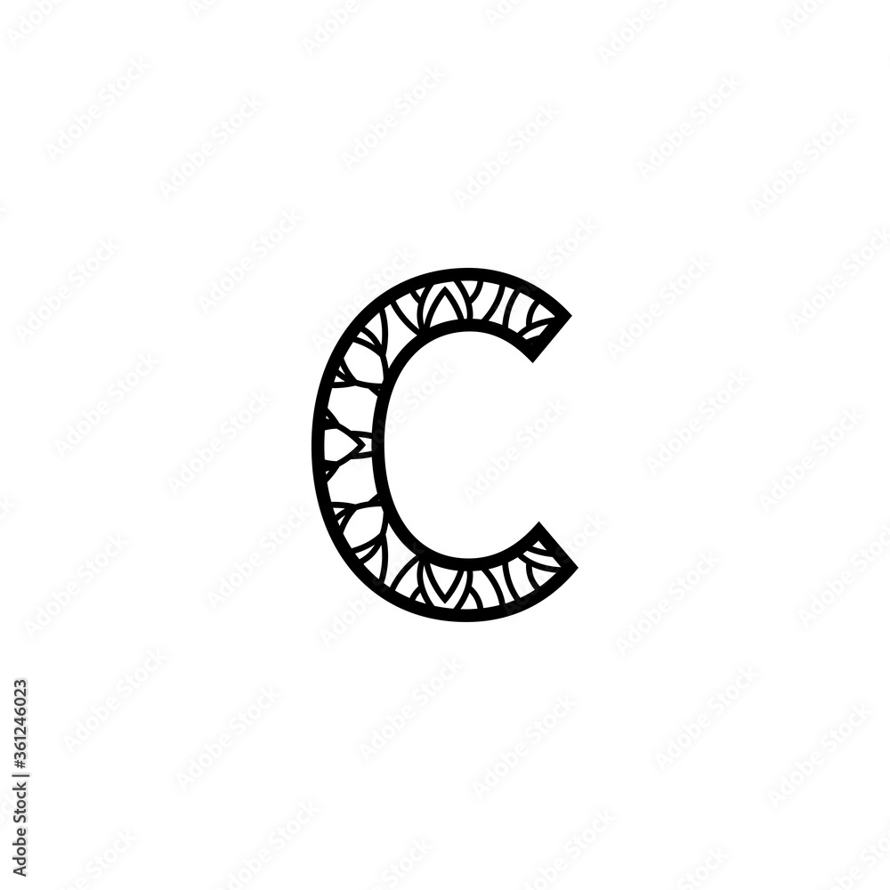 Initial c mandala vector design template illustration Initial c mandala vector design template illustration
