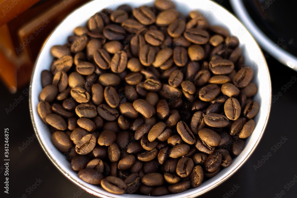 Fototapeta premium Raw Coffee Bean In Decoration