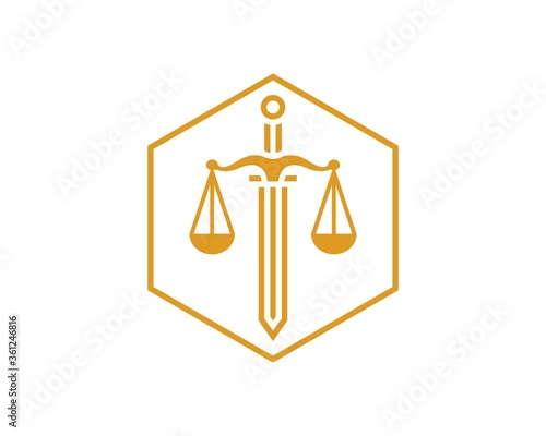 Royal law and justice with sword shape