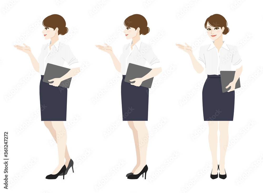 Full body illustration of a business woman. Full body illustration of a business woman.