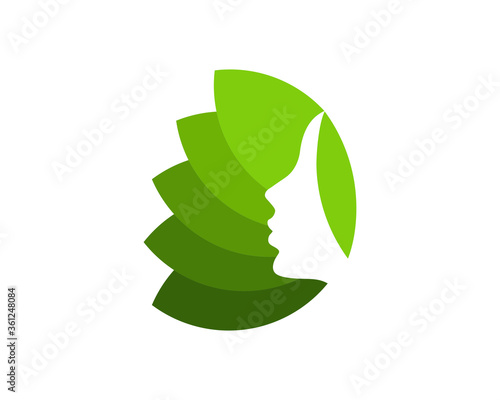 Leaf with women face inside