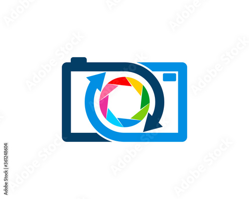 Infinity arrow with camera shape