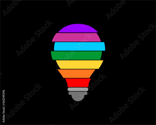 Rainbow colorful bulb