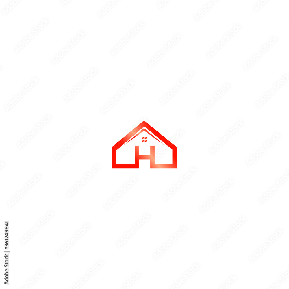 logo initial A Red home vector
