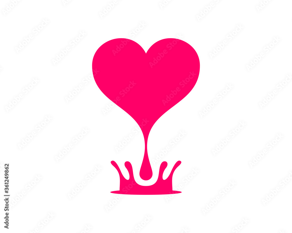 Droplet love shape and splash wine Droplet love shape and splash wine