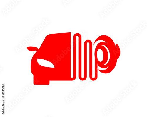 Car silhouette with speaker audio