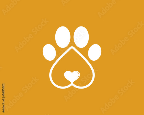 Love and pet foot print