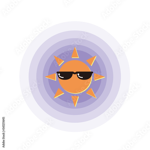 サングラスをかけた太陽のイメージ