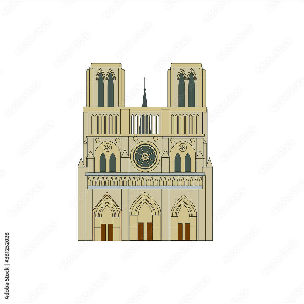 Paris city triumphal arch. illustration for web and mobile design.