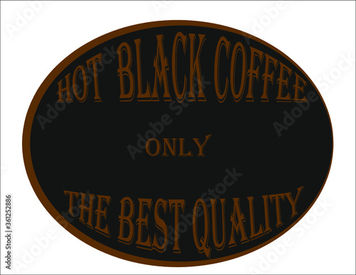 logo illustrazione per linea prodotti bar abbigliamento t-shirt hot black coffee