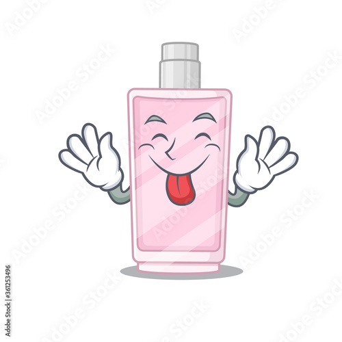 amusing perfume cartoon picture style with tongue out face