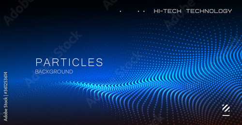 Abstract particle fractal background, hi-tech and big data background illustration