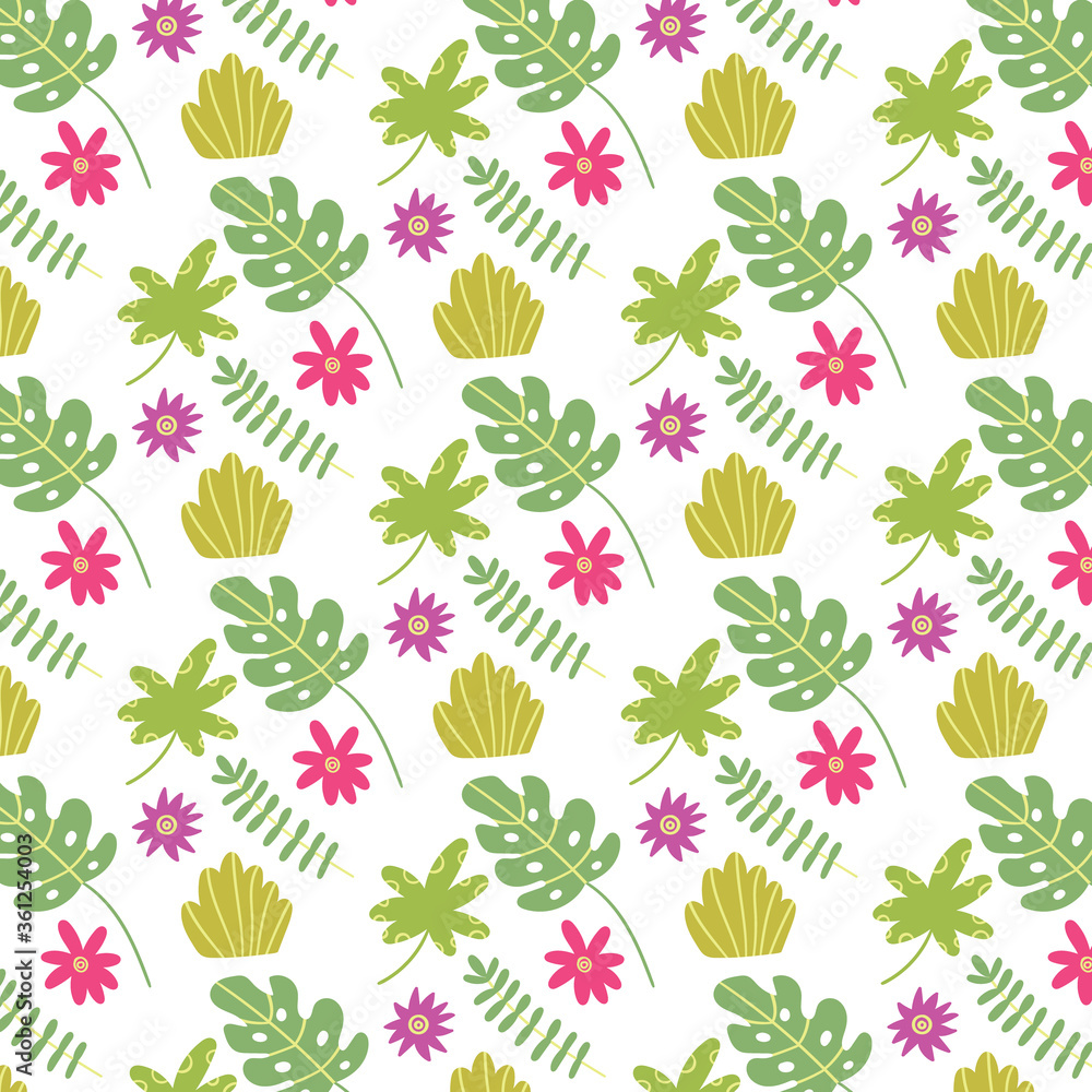 Summer seamless tropical leaf. Vector pattern Summer seamless tropical leaf. Vector pattern