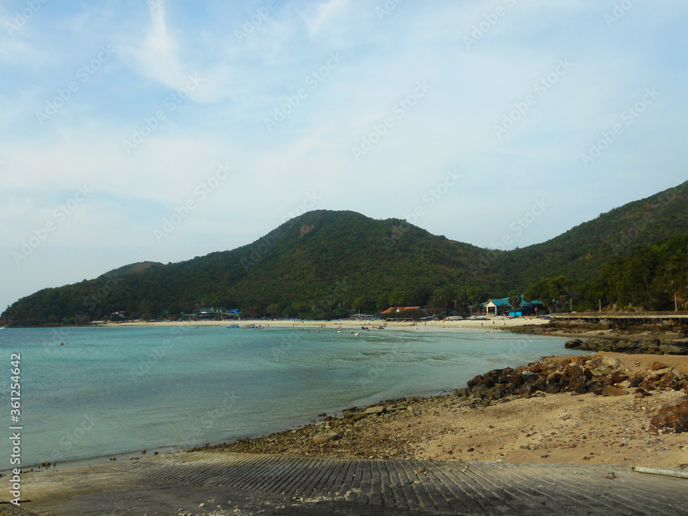 beach by the ocean with turquoise water summer, vacation by the sea vacation, tan island Thailand