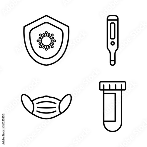 set of icons coronavirus protection, protective measures, coronavirus symptoms