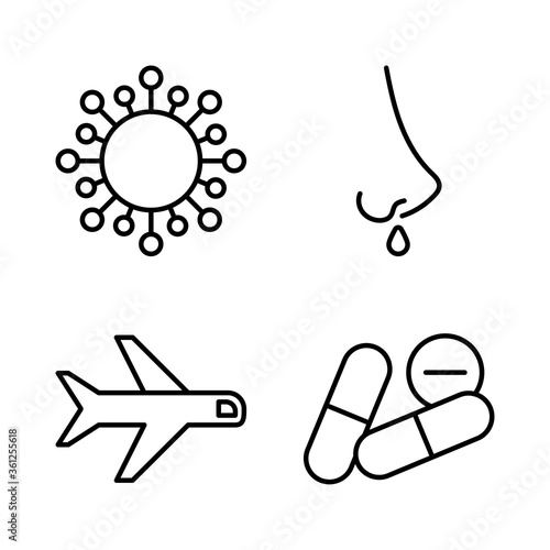 set of icons coronavirus protection, protective measures, coronavirus symptoms