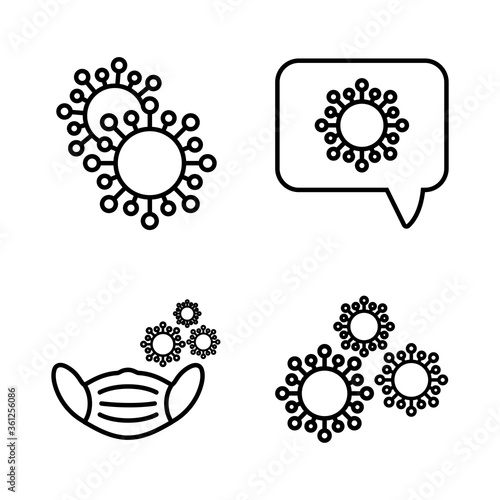 set of icons coronavirus protection, protective measures, coronavirus symptoms