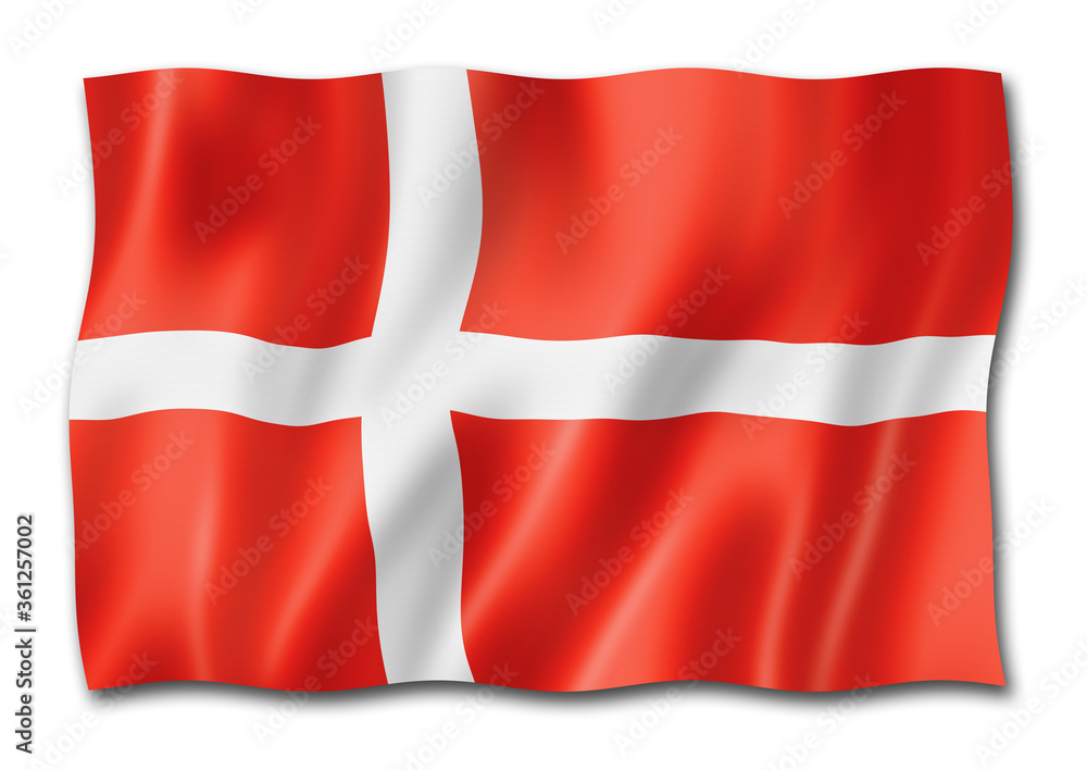 Obraz premium Danish flag isolated on white