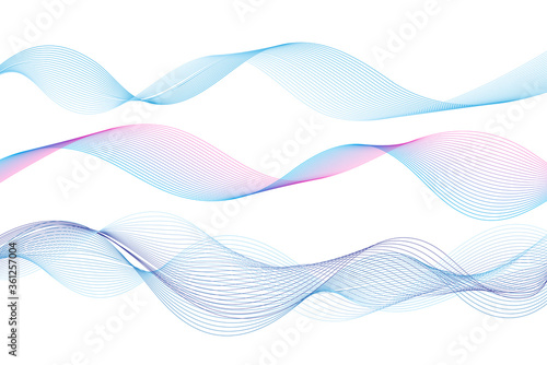 Vector illustration with graphic linear waves and strokes