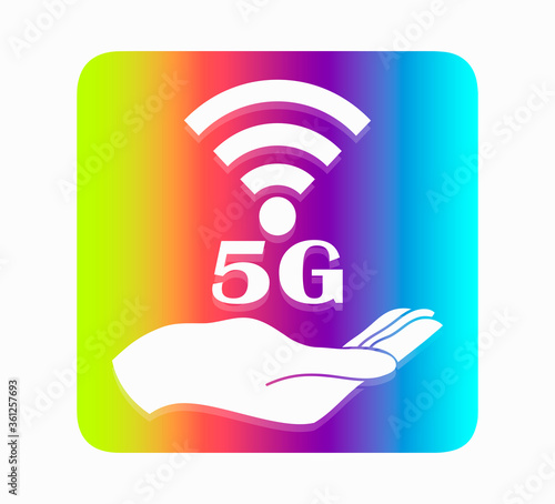 5G Vector Icon. 5th Generation Wireless Internet Network Connection Information Technology Illustration.