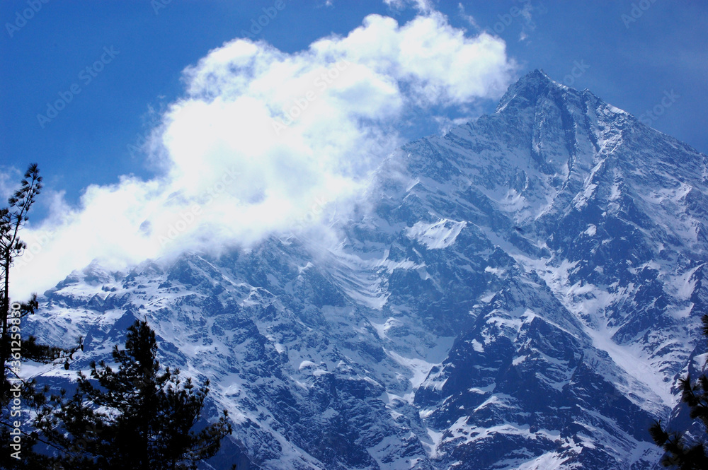 snow covered mountains