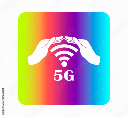 5G Vector Icon. 5th Generation Wireless Internet Network Connection Information
