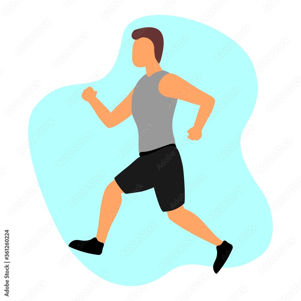 Vector illustration of a person running. Sports.