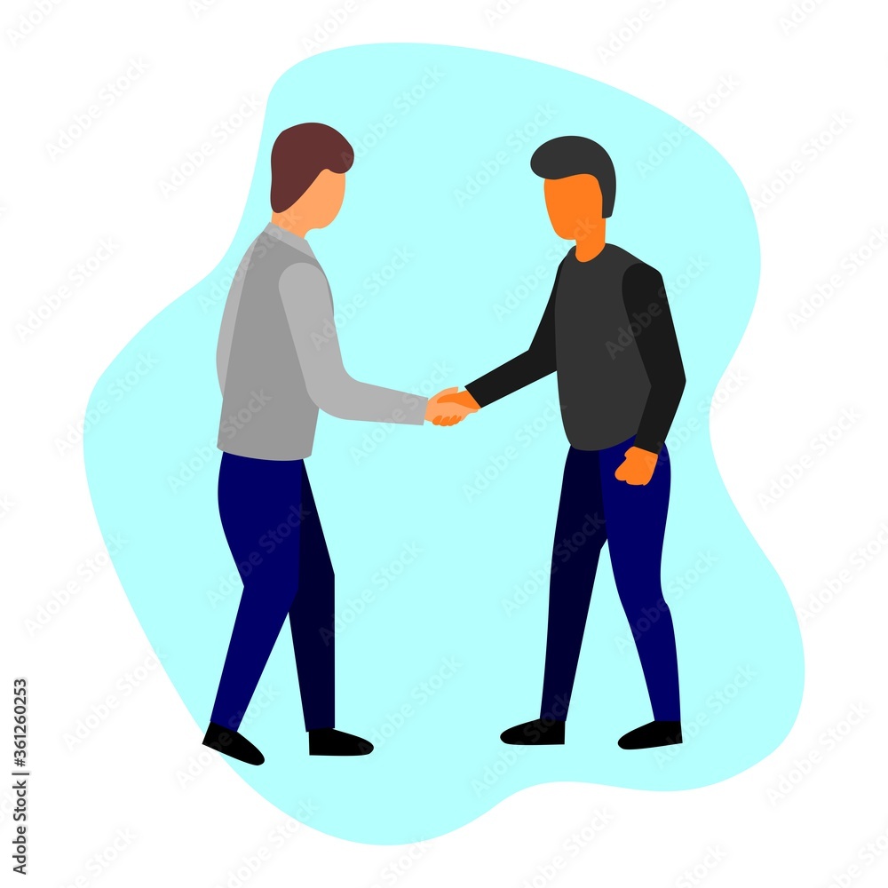 Vector illustration of a person shaking hands.