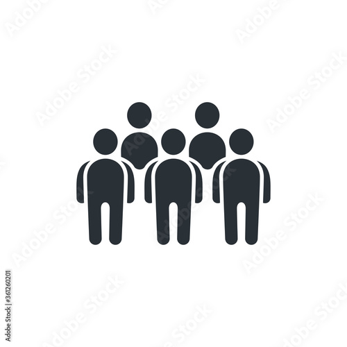 flat vector image isolated on white background, group of people icon