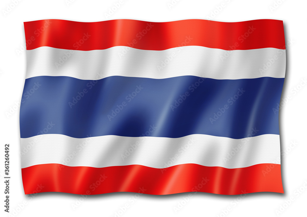 Naklejka premium Thai flag isolated on white