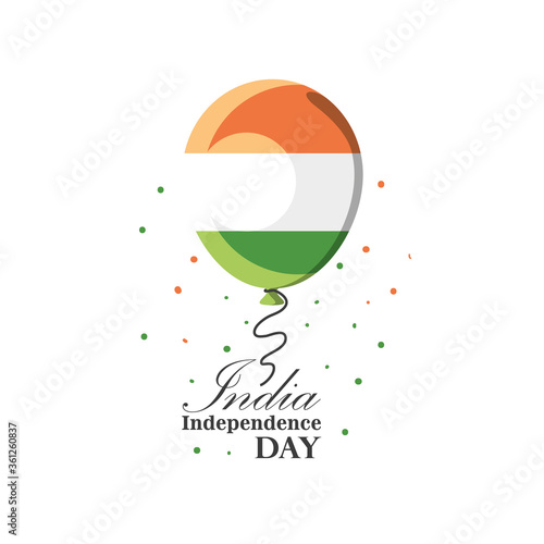 balloon of happy india independence day detailed style icon vector design