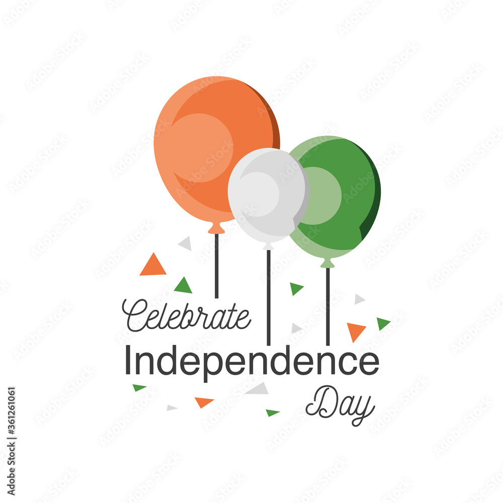 balloons of happy india independence day detailed style icon vector design balloons of happy india independence day detailed style icon vector design