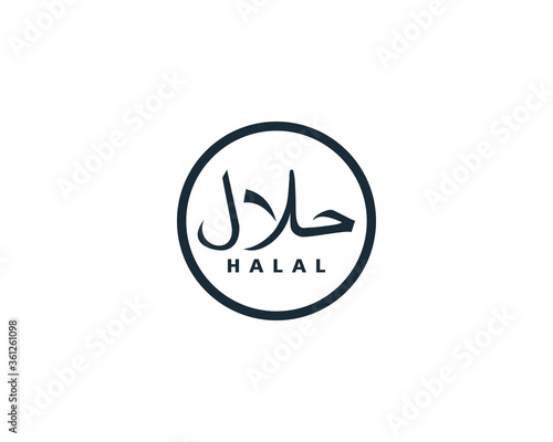 Halal Arabic Letter Sign Icon Vector Logo Template Illustration Design