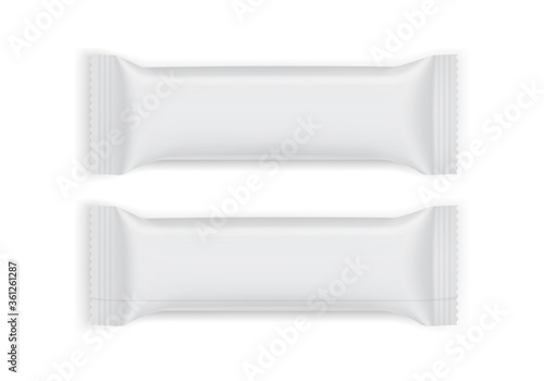 white paper packaging top and bottom view isolated on white background vector mock up